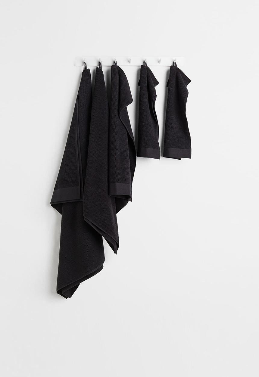 H&M - Cotton terry hand towel - black
