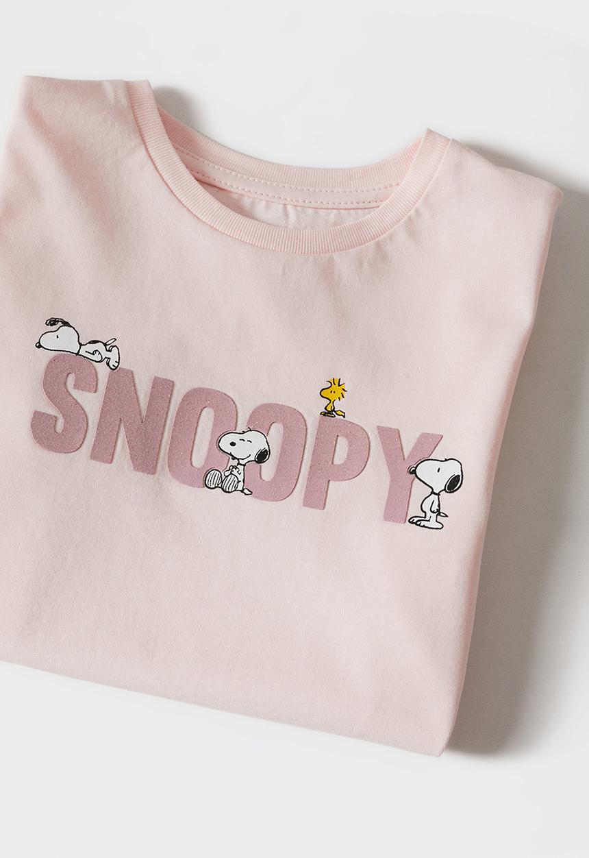 MANGO - T-shirt snoopb - light pink