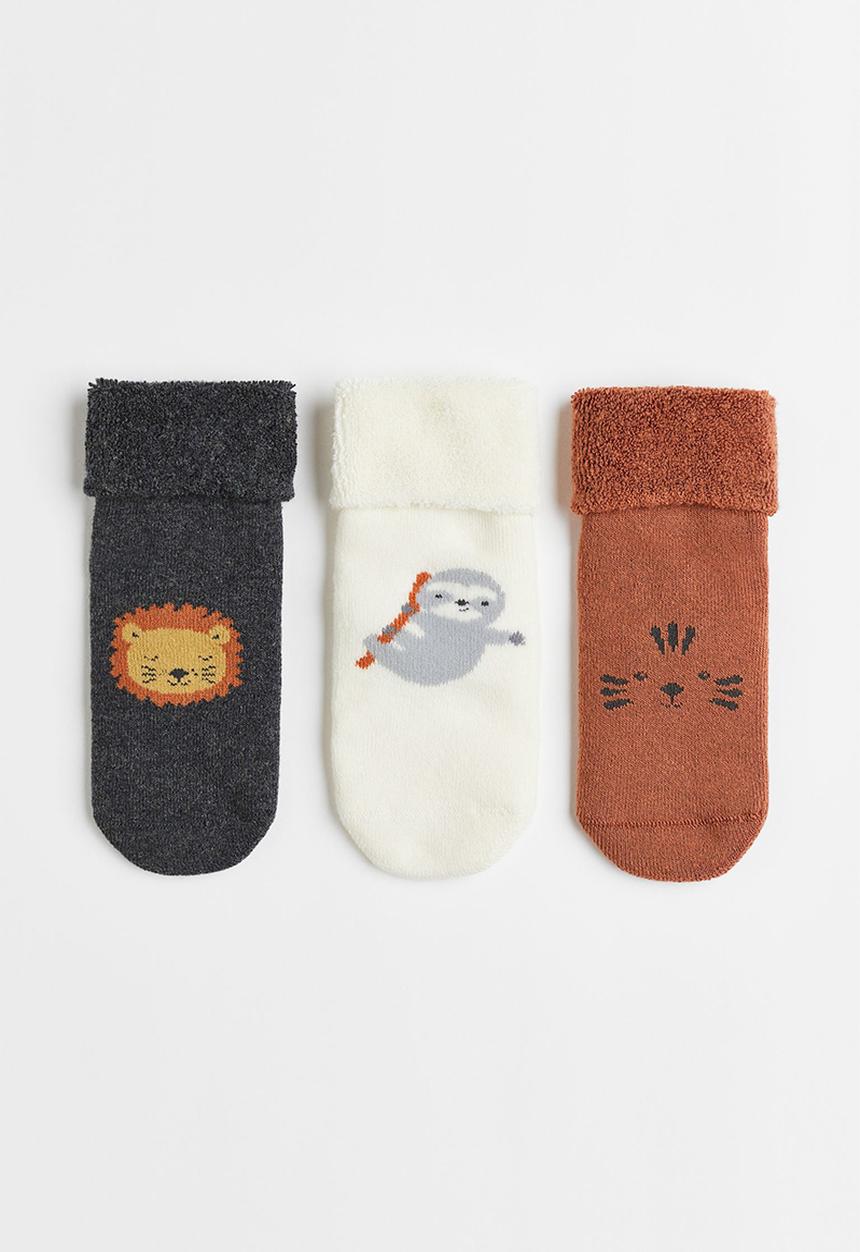 H&M - 3 Pack anti-slip socks -multi 