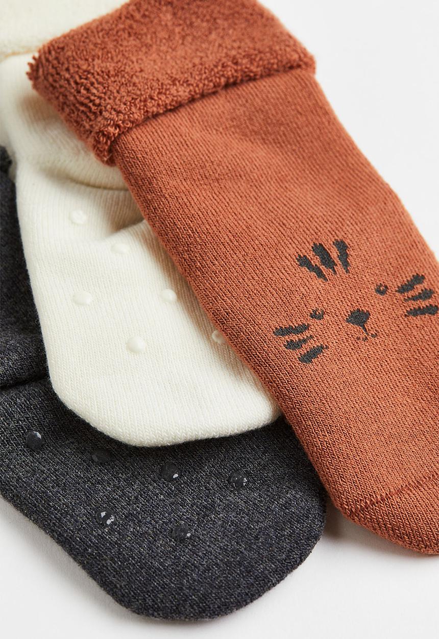 H&M - 3 Pack anti-slip socks -multi 