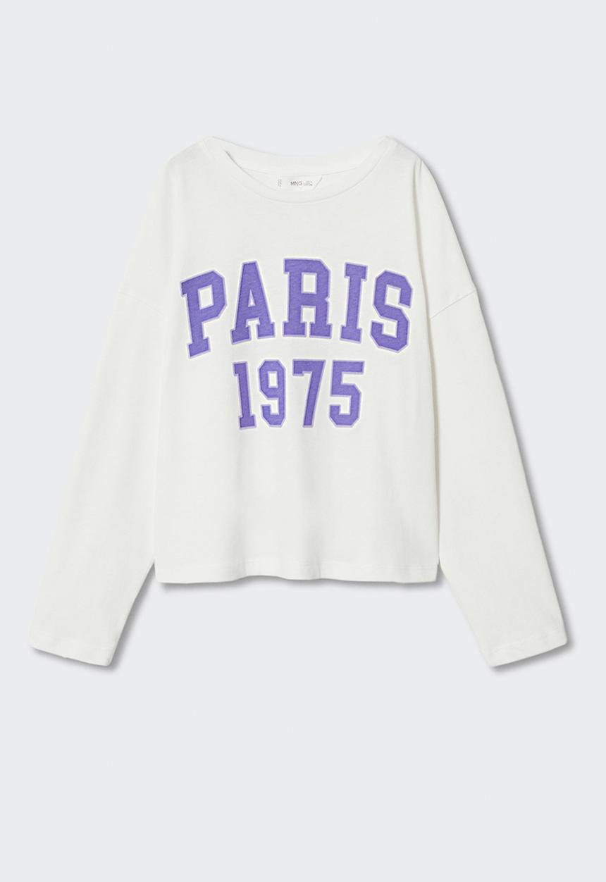 MANGO - T-shirt paris - White