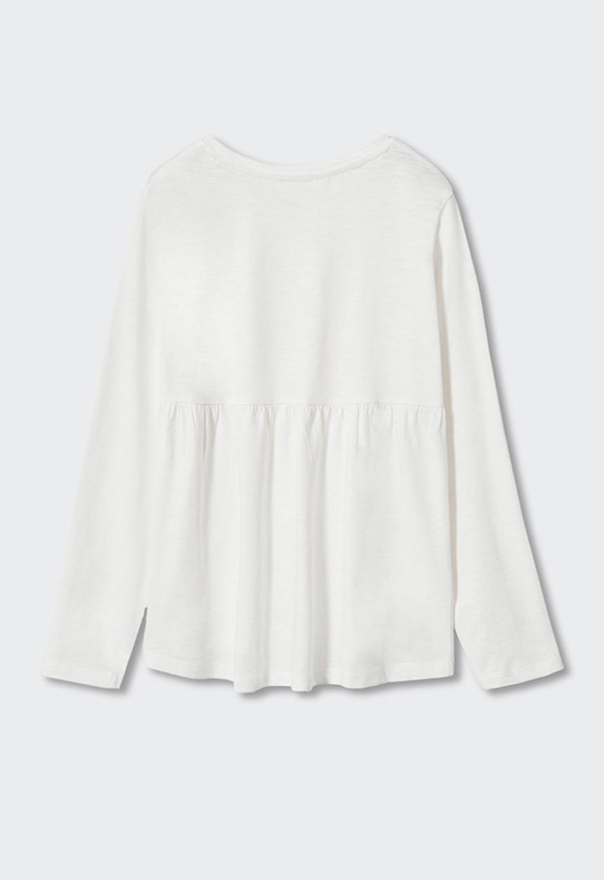 MANGO - T-shirt peplum - white