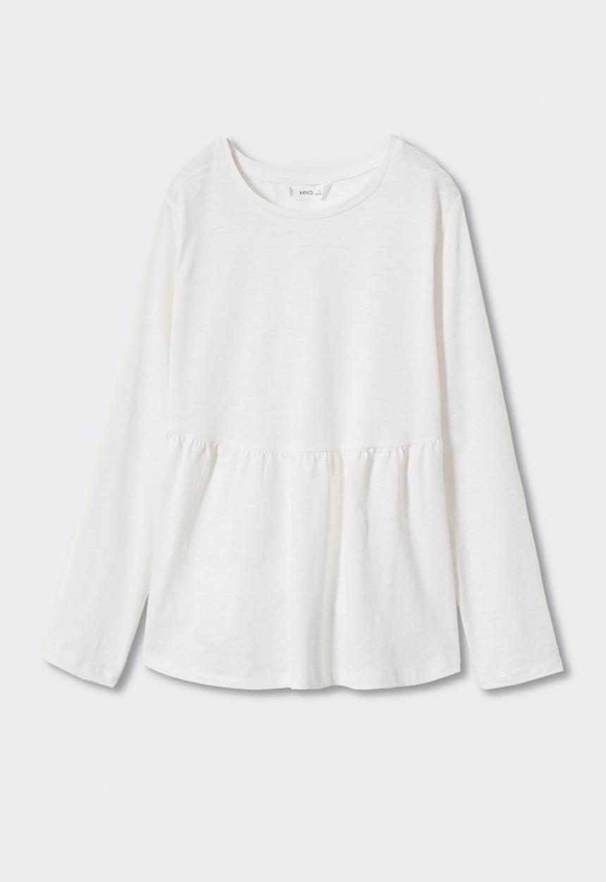 MANGO - T-shirt peplum - white