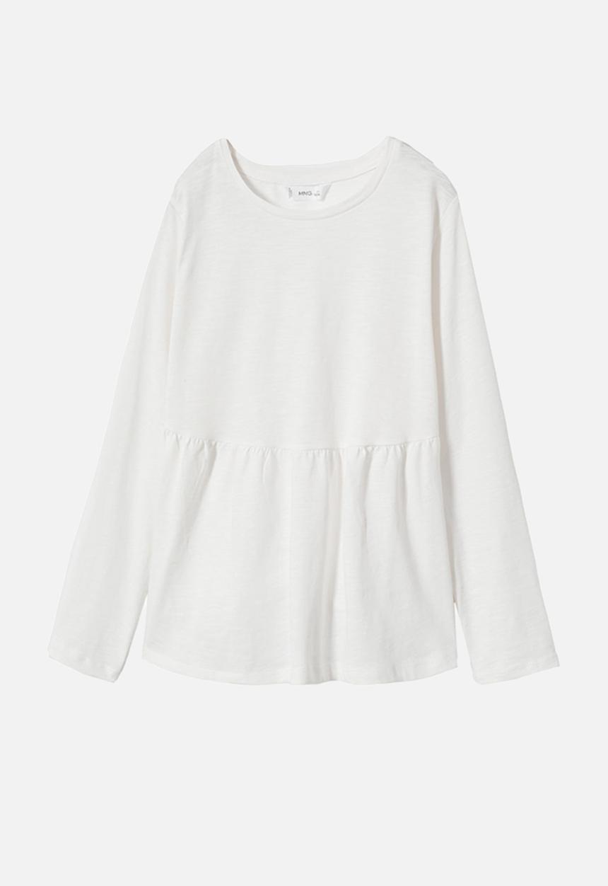 MANGO - T-shirt peplum - white