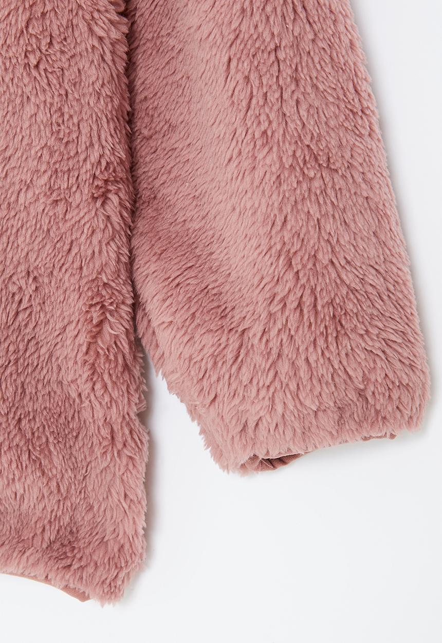 Pop Candy - Girls fluffy zip through jacket - pink