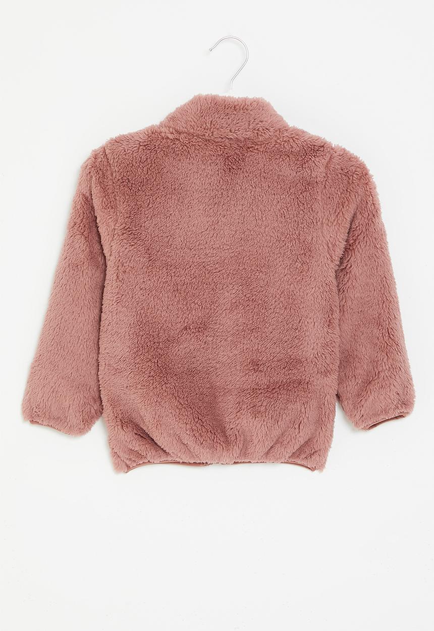 Pop Candy - Girls fluffy zip through jacket - pink