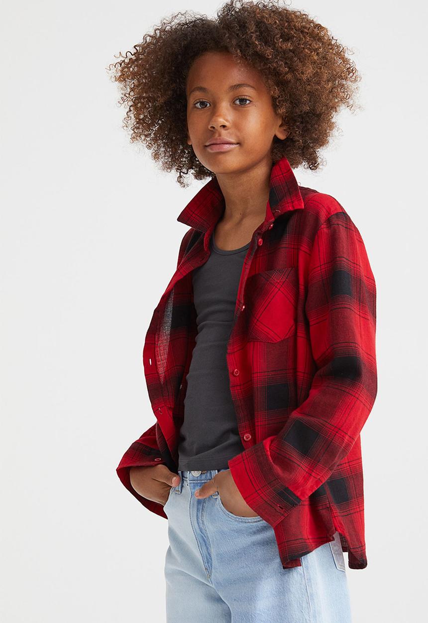 H&M - Cotton shirt - red/checked