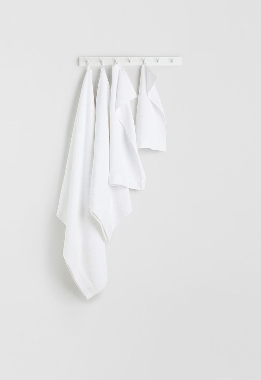 H&M - 2-pack cotton terry guest towels - white