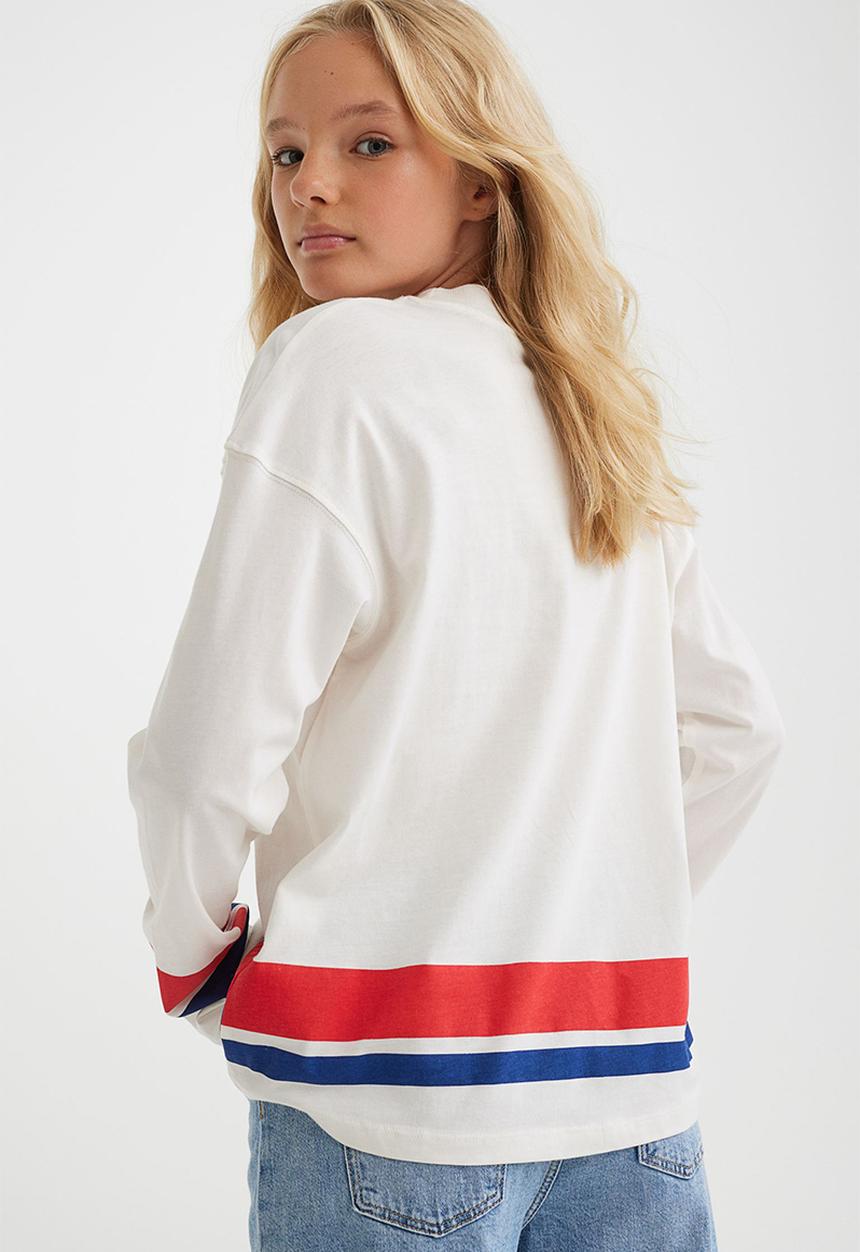 H&M - Printed cotton jersey top - cream/mickey mouse