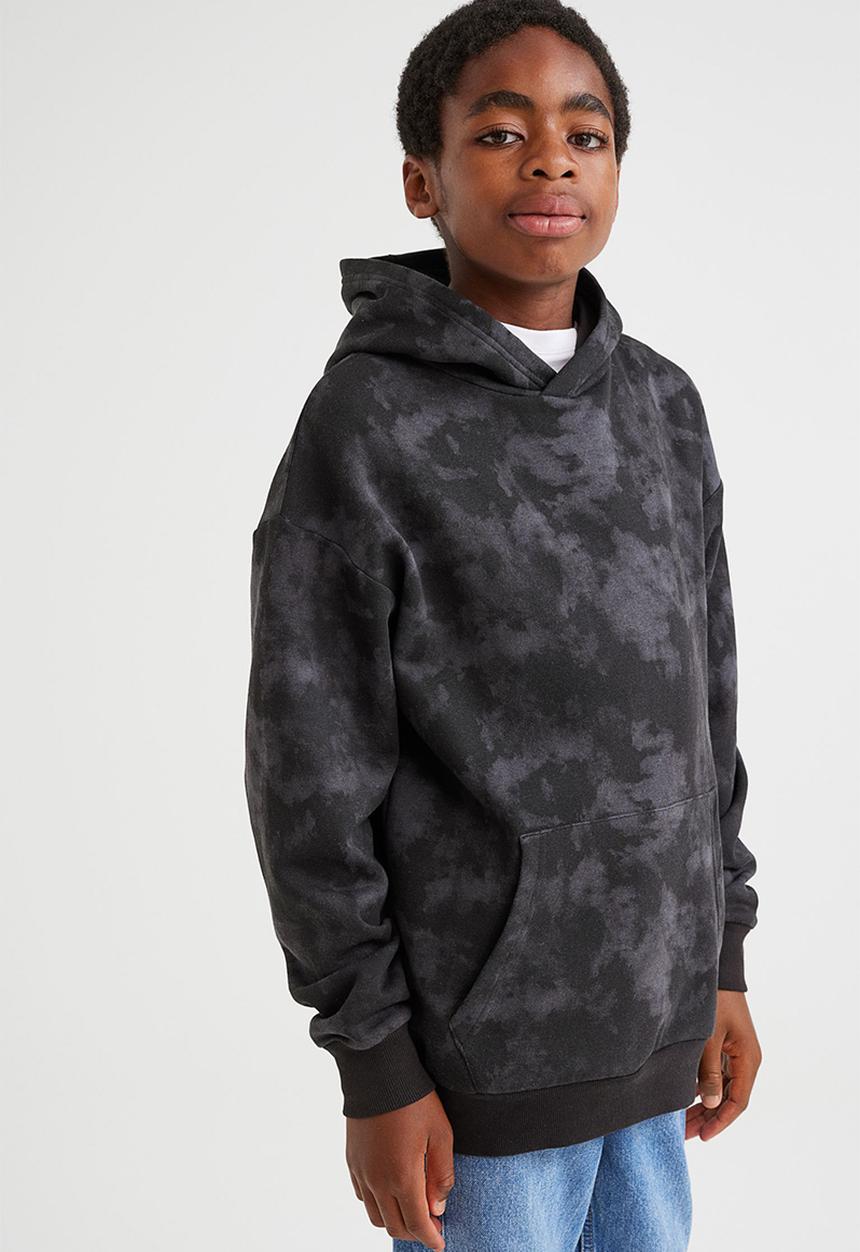 H&M - Oversized hoodie - black/tie-dye