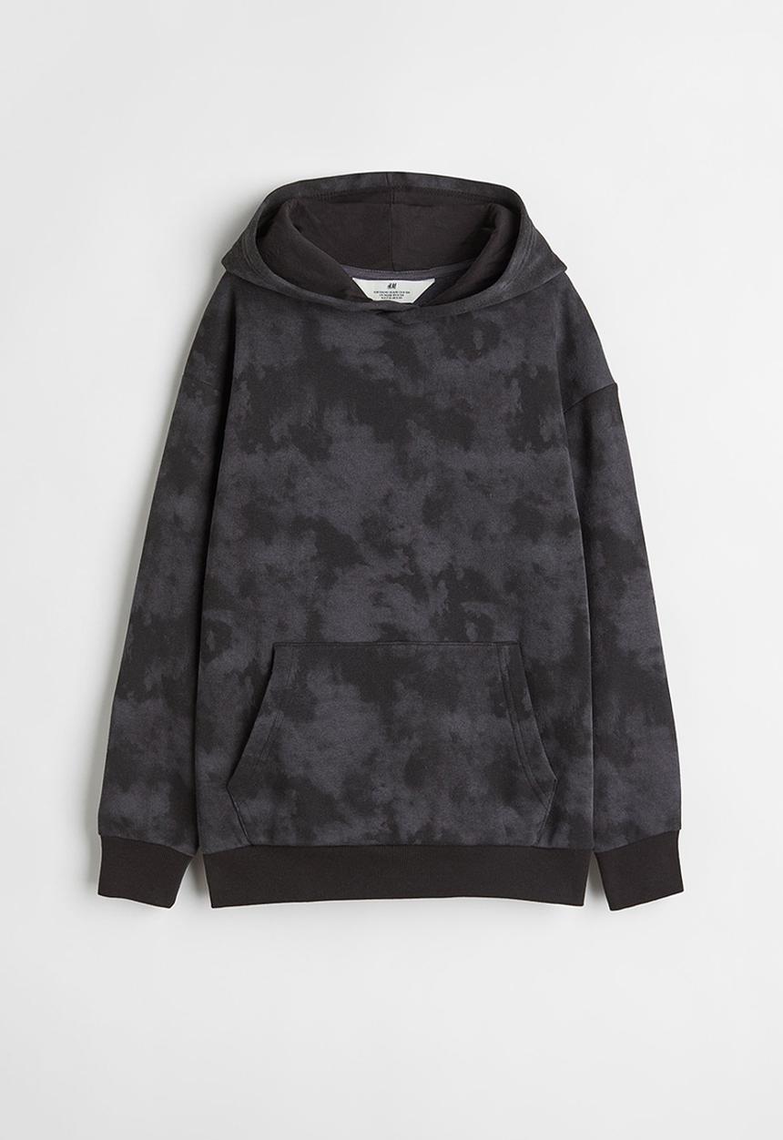 H&M - Oversized hoodie - black/tie-dye