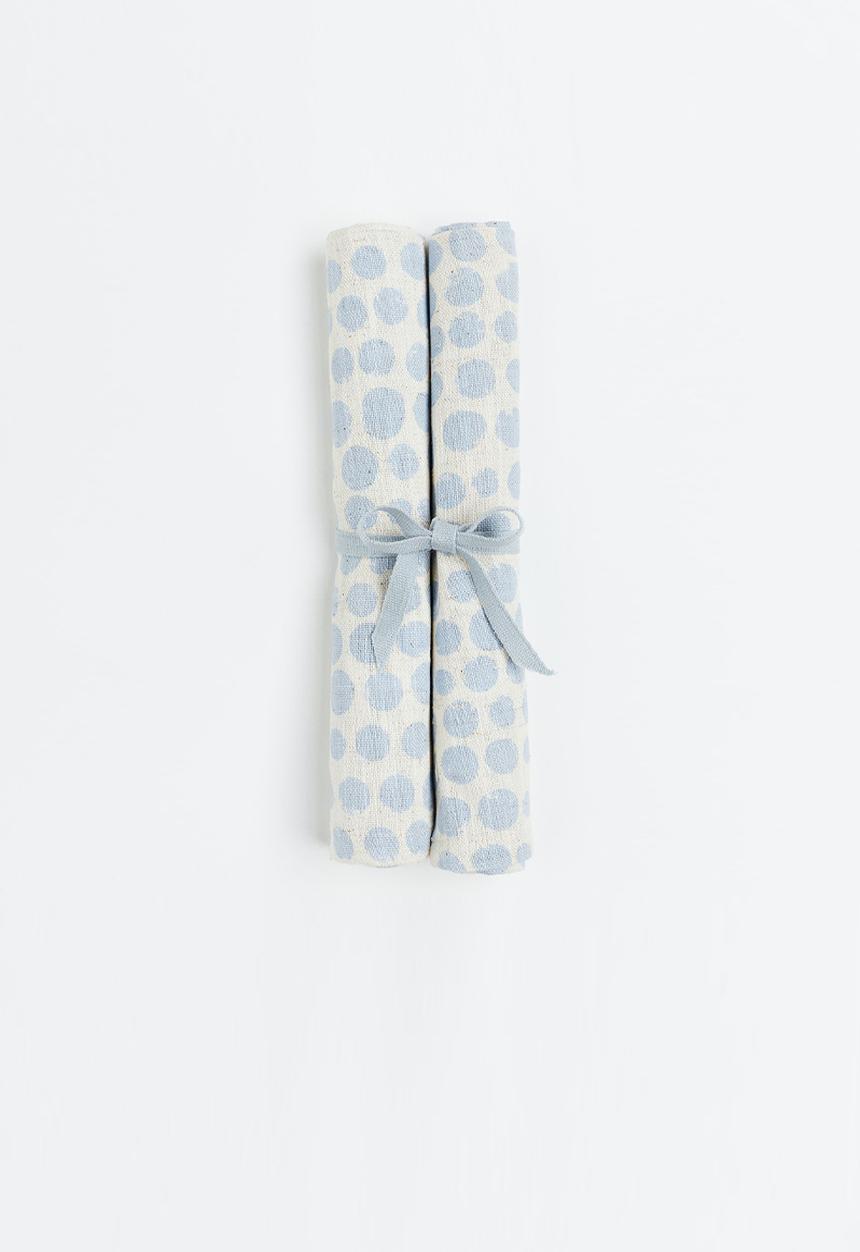 H&M - 2-pack patterned napkins - blue/multi