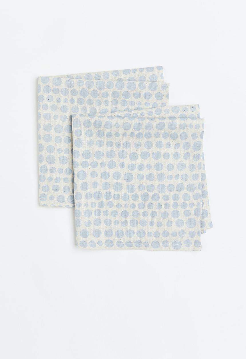 H&M - 2-pack patterned napkins - blue/multi