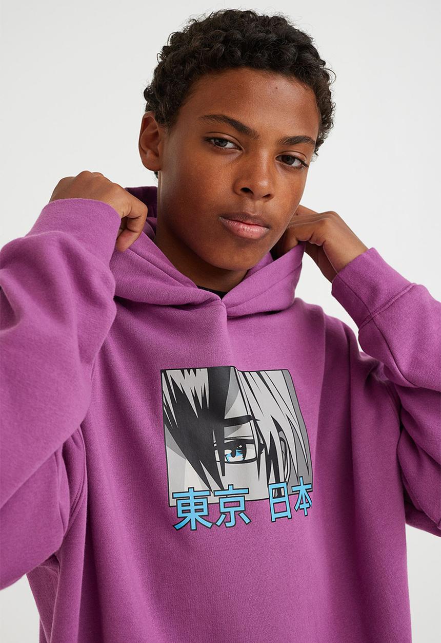H&M - Oversized hoodie - purple/manga