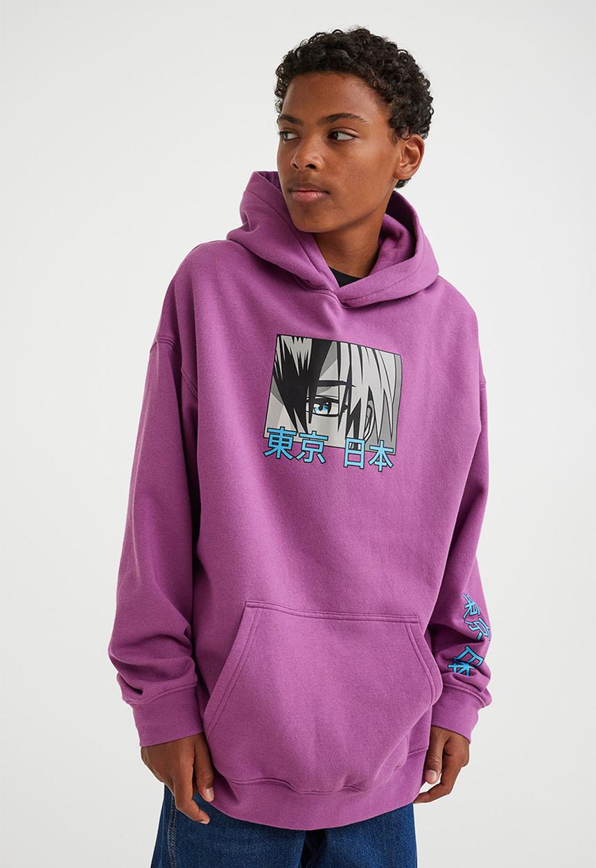 H&M - Oversized hoodie - purple/manga