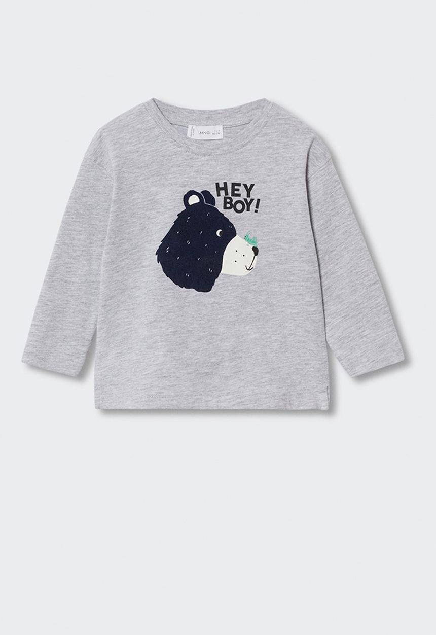 MANGO - T-shirt hey - grey