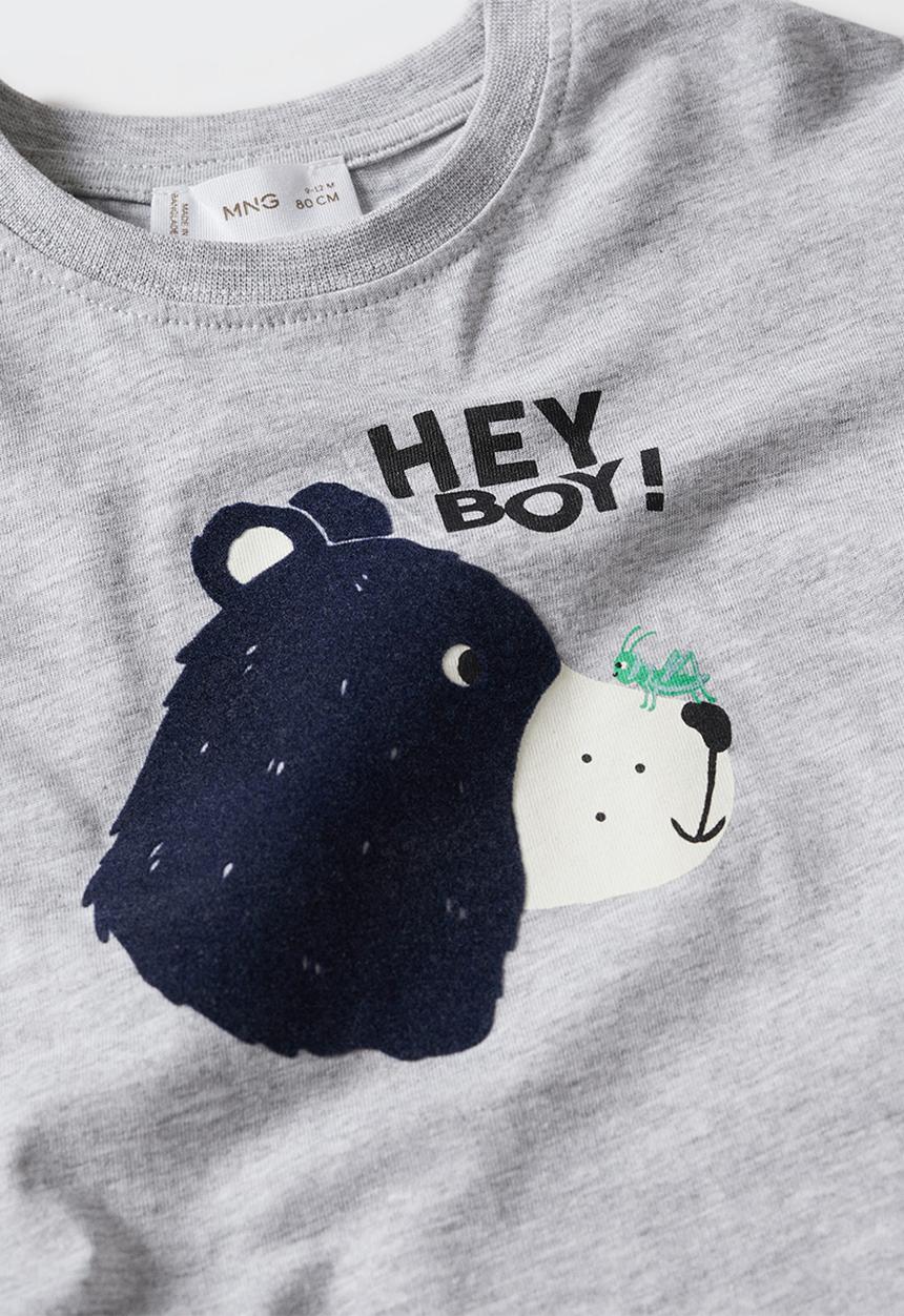 MANGO - T-shirt hey - grey