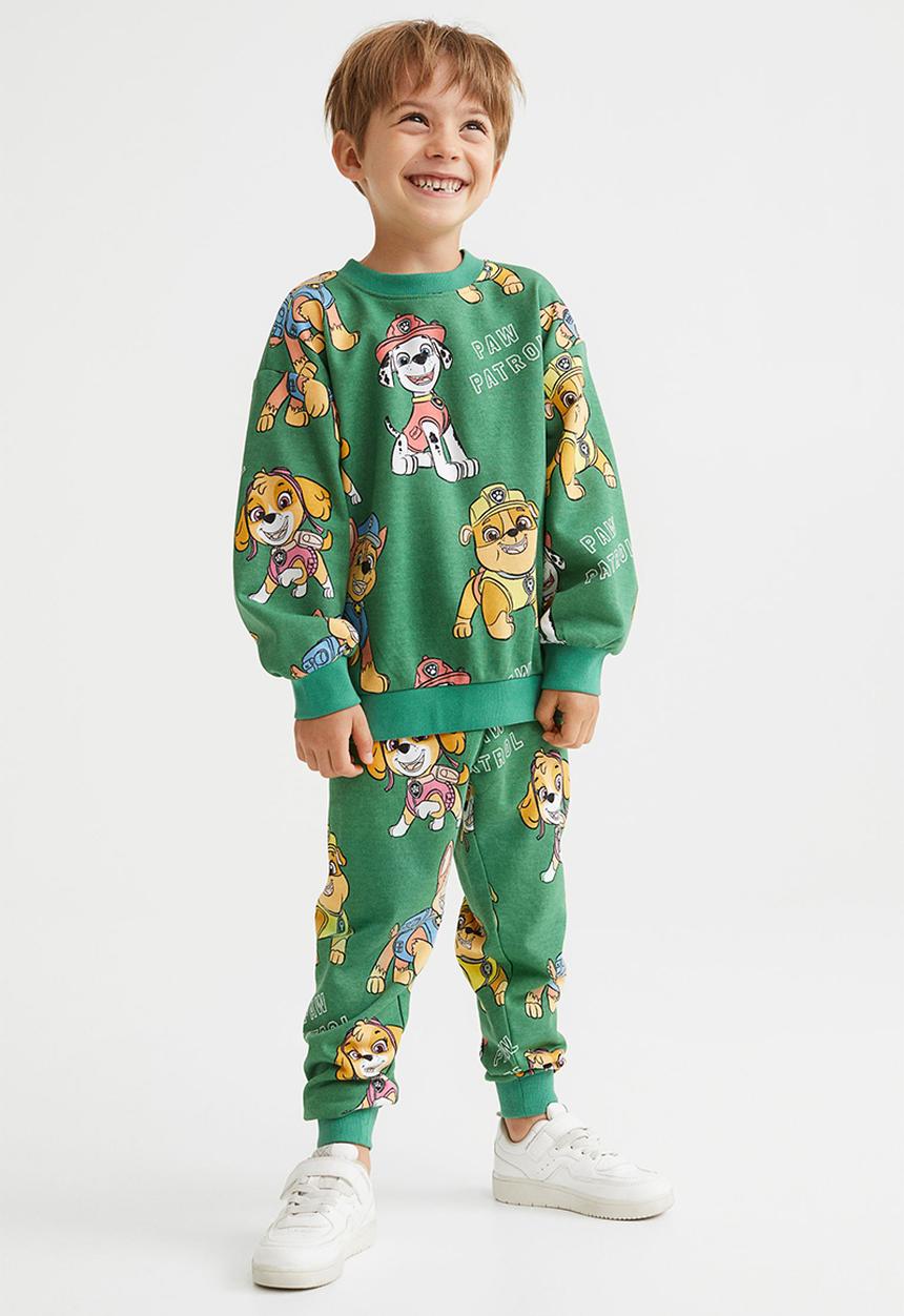 H&M - Printed joggers - green/paw patrol