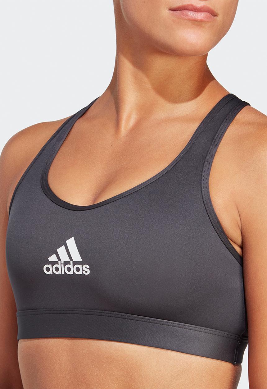 adidas Performance - Powerreact medium support bra - carbon & white