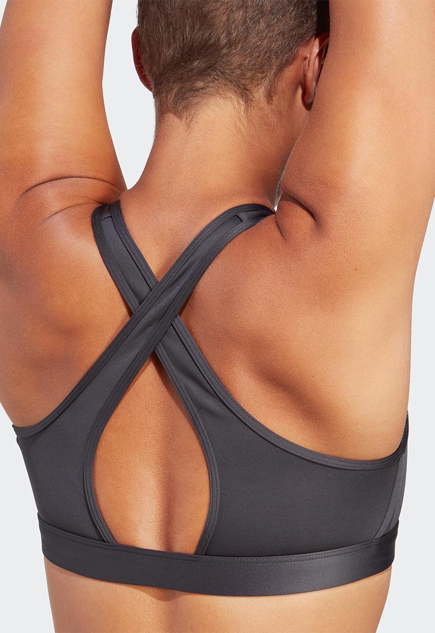 adidas Performance - Powerreact medium support bra - carbon & white