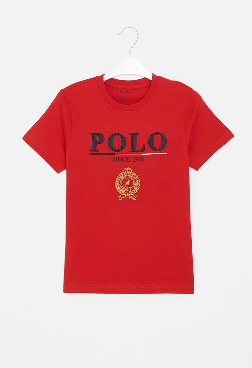 POLO - Boys crested short sleeve tee - red