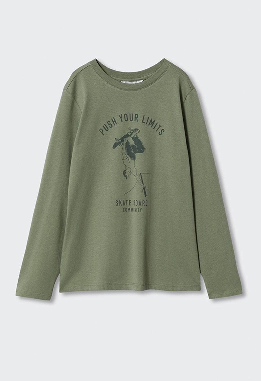 MANGO - T-shirt spencer - khaki