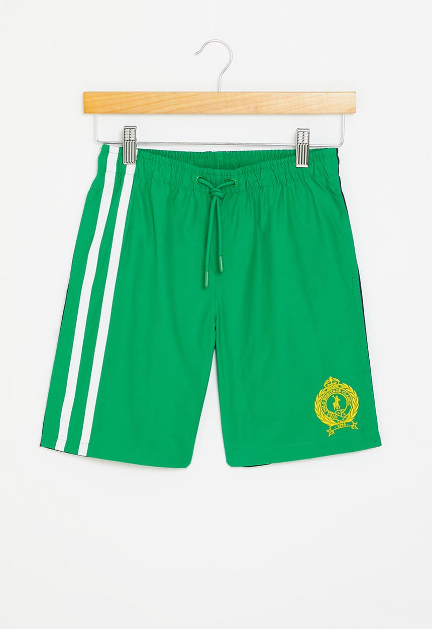 POLO - Boys crested short - green