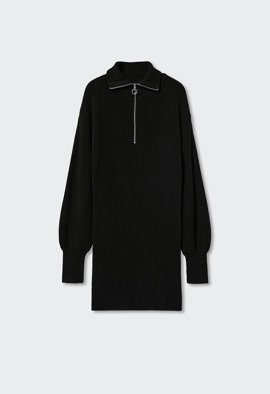 MANGO - Dress rolon - black