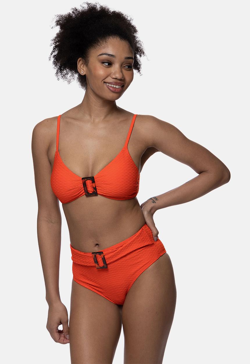 DORINA - Sarawak high leg brief bikini bottom - coral