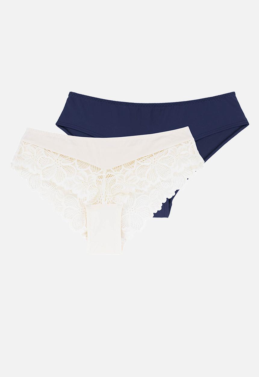 DORINA - Plus kelsea 2 pack cheeky hipster - ivory & blue