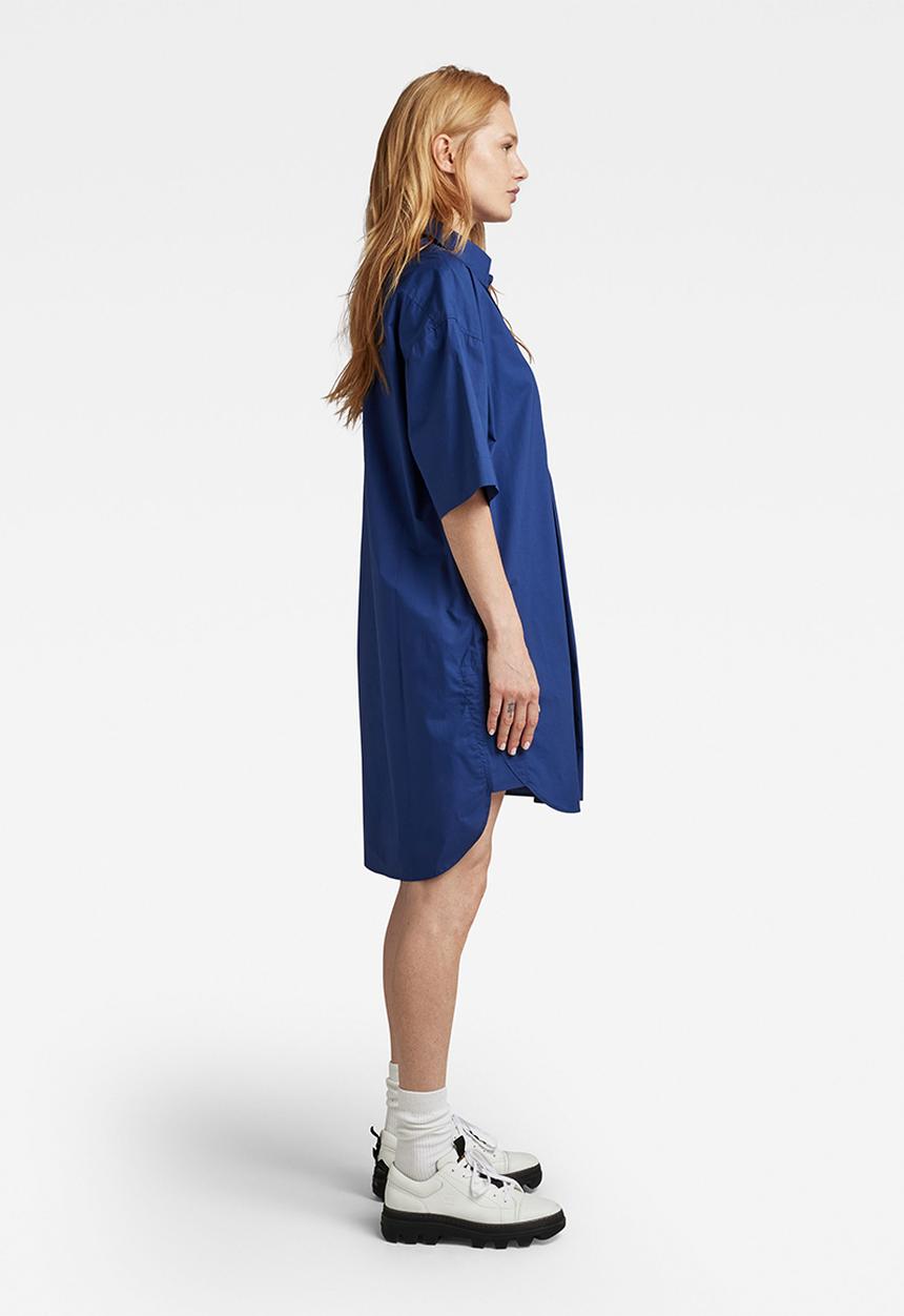 G-STAR - Shirt dress 2.0 short sleeve - ballpen blue