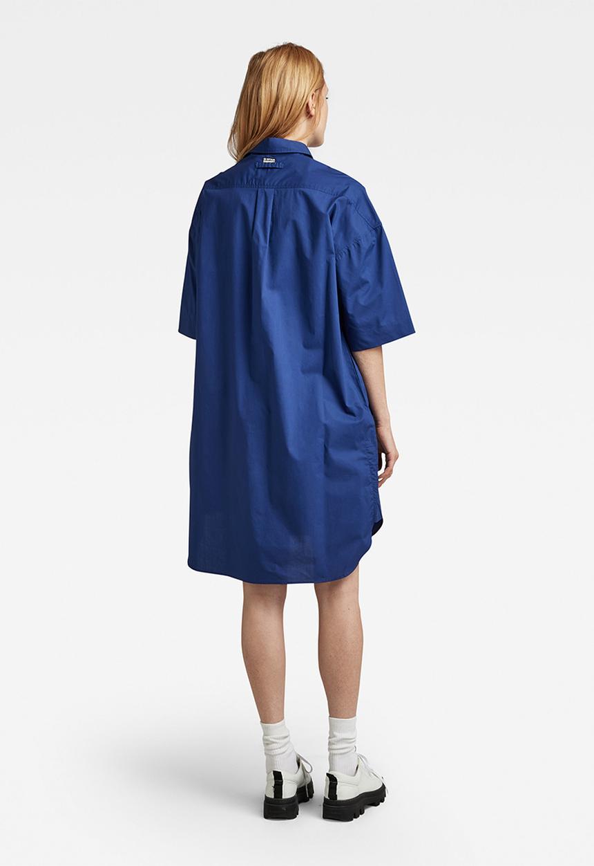 G-STAR - Shirt dress 2.0 short sleeve - ballpen blue
