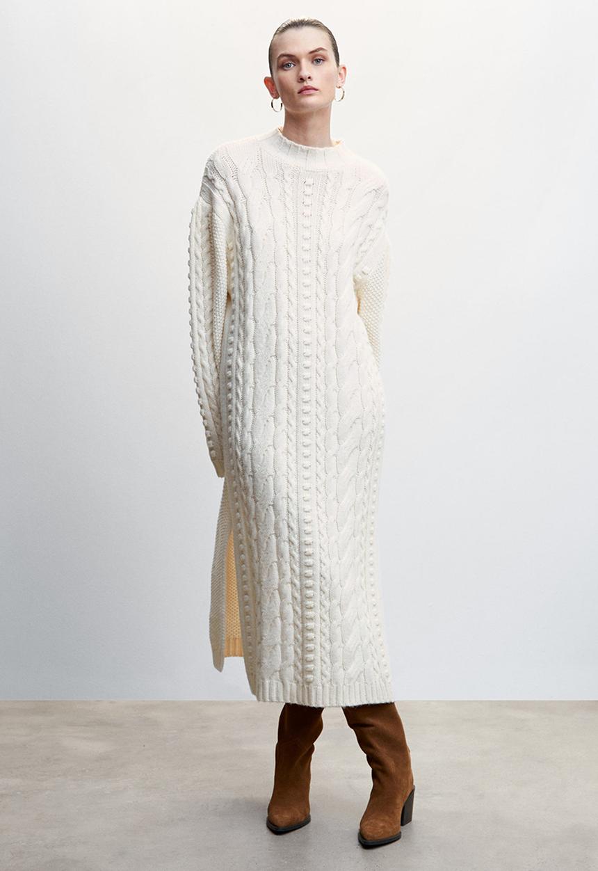 MANGO - Dress boline - beige