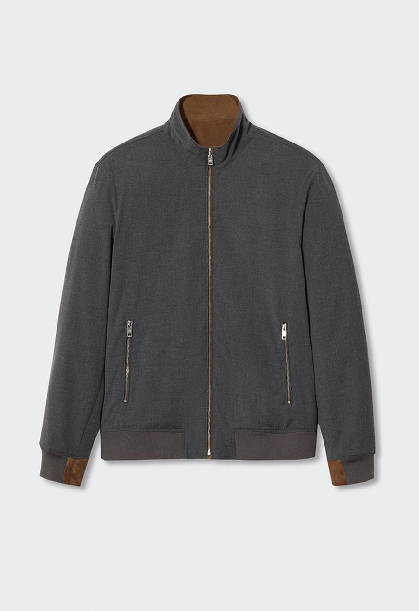 MANGO - Mir reversible leather jacket - medium brown