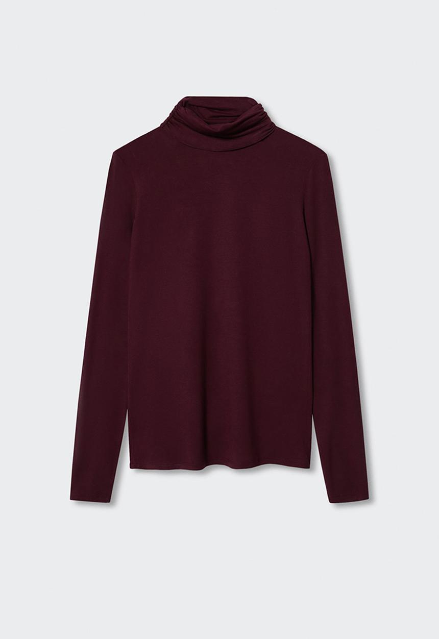 MANGO - T-shirt secondl - dark red