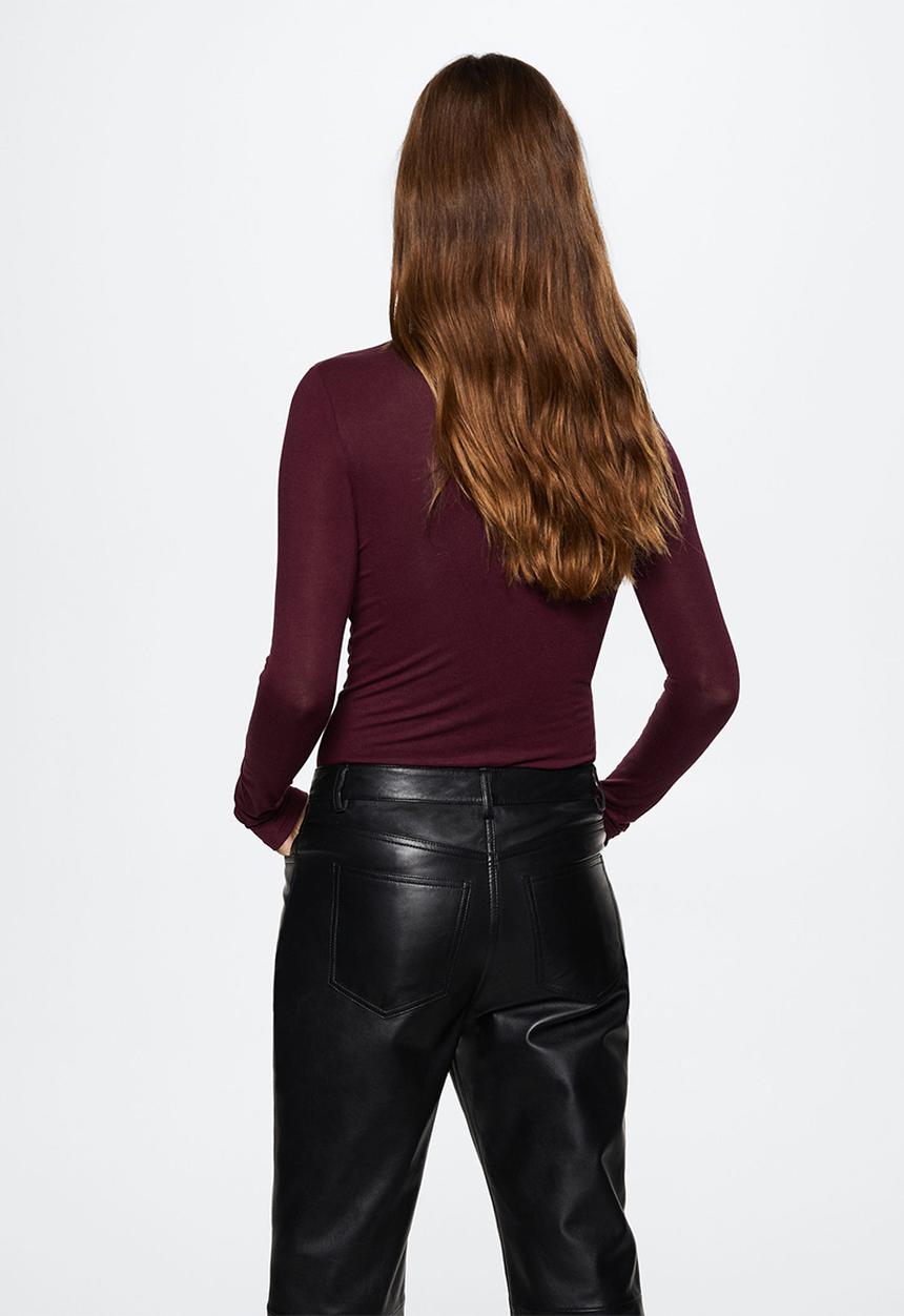 MANGO - T-shirt secondl - dark red