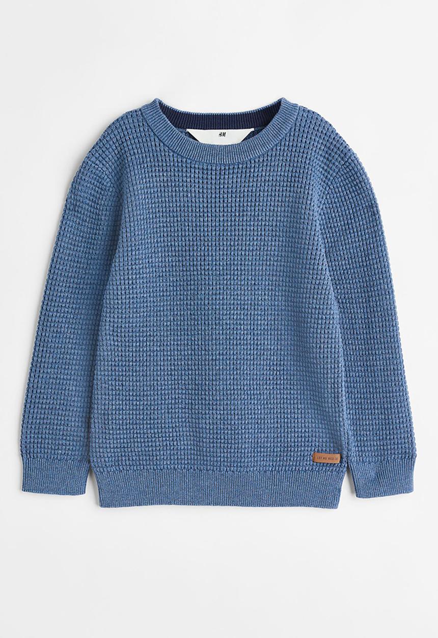 H&M - Waffle-knit cotton jumper - blue marl 