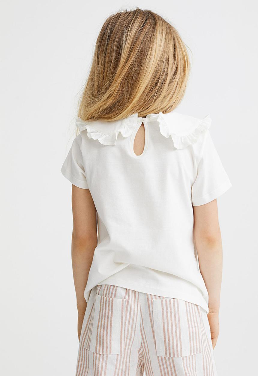 H&M - Collared T-shirt - natural white