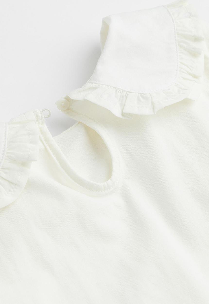 H&M - Collared T-shirt - natural white
