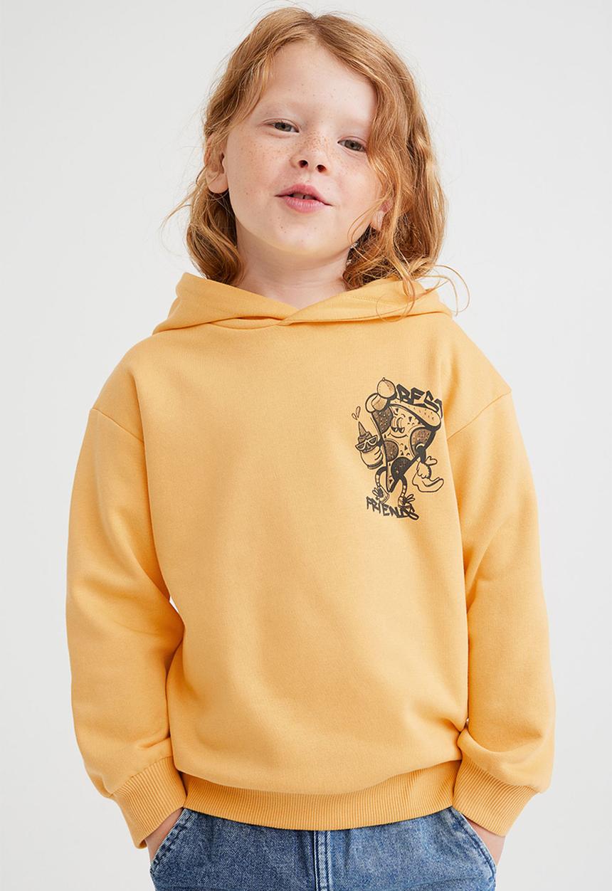 H&M - Printed hoodie - yellow/best friends
