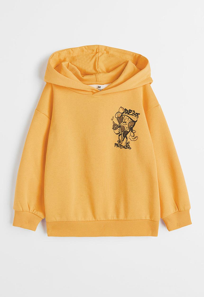 H&M - Printed hoodie - yellow/best friends