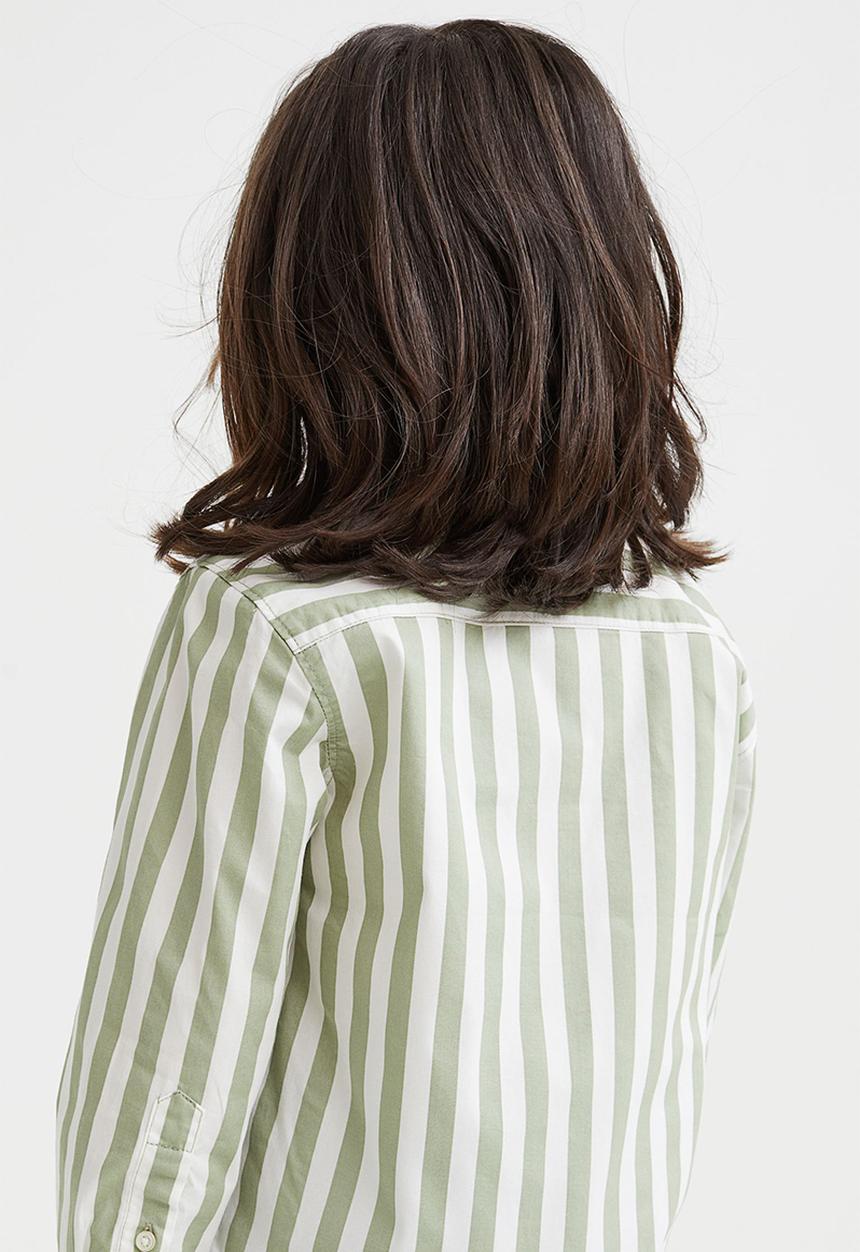 H&M - Cotton shirt - light green/striped