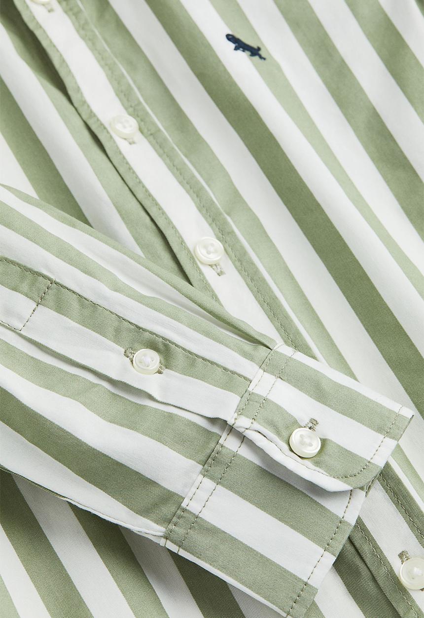 H&M - Cotton shirt - light green/striped