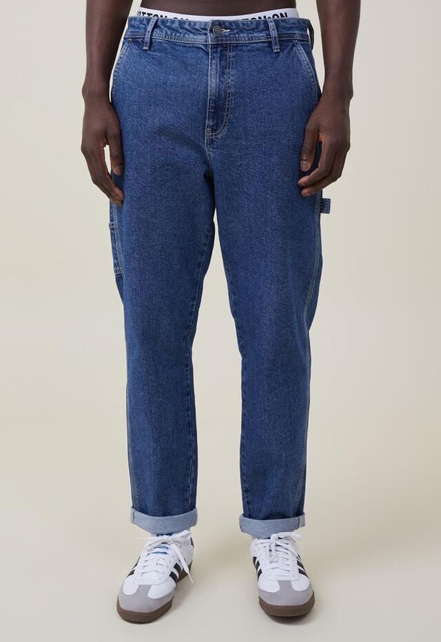 Cotton On - Relaxed tapered jean - worker blue
