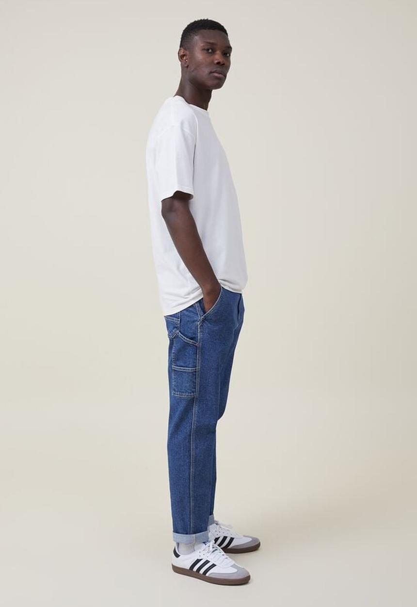 Cotton On - Relaxed tapered jean - worker blue