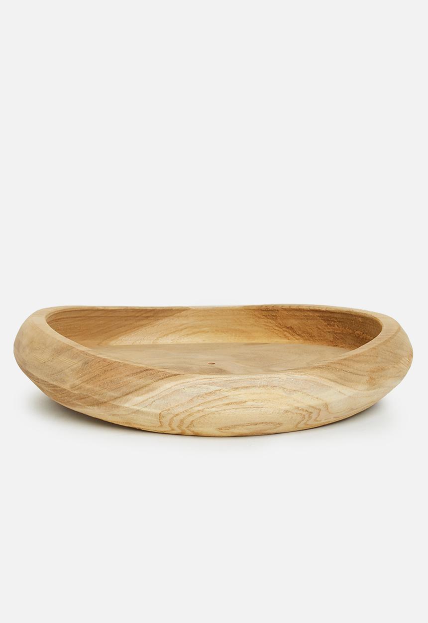 H&S - Teak root wooden bowl 30cm - brown