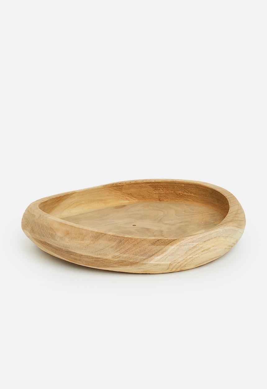 H&S - Teak root wooden bowl 30cm - brown