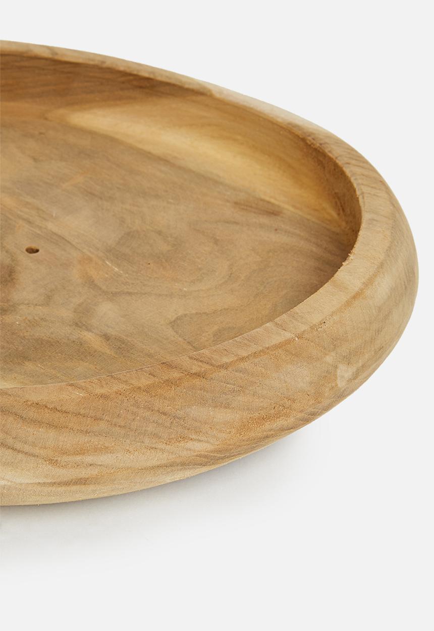 H&S - Teak root wooden bowl 30cm - brown