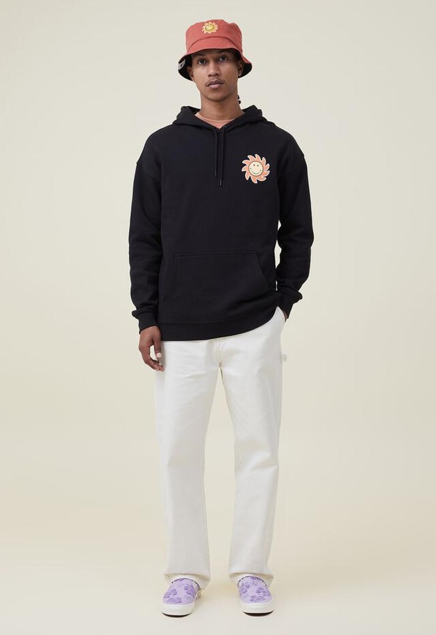 Cotton On - Smiley fleece pullover - lcn smi black/smiley 