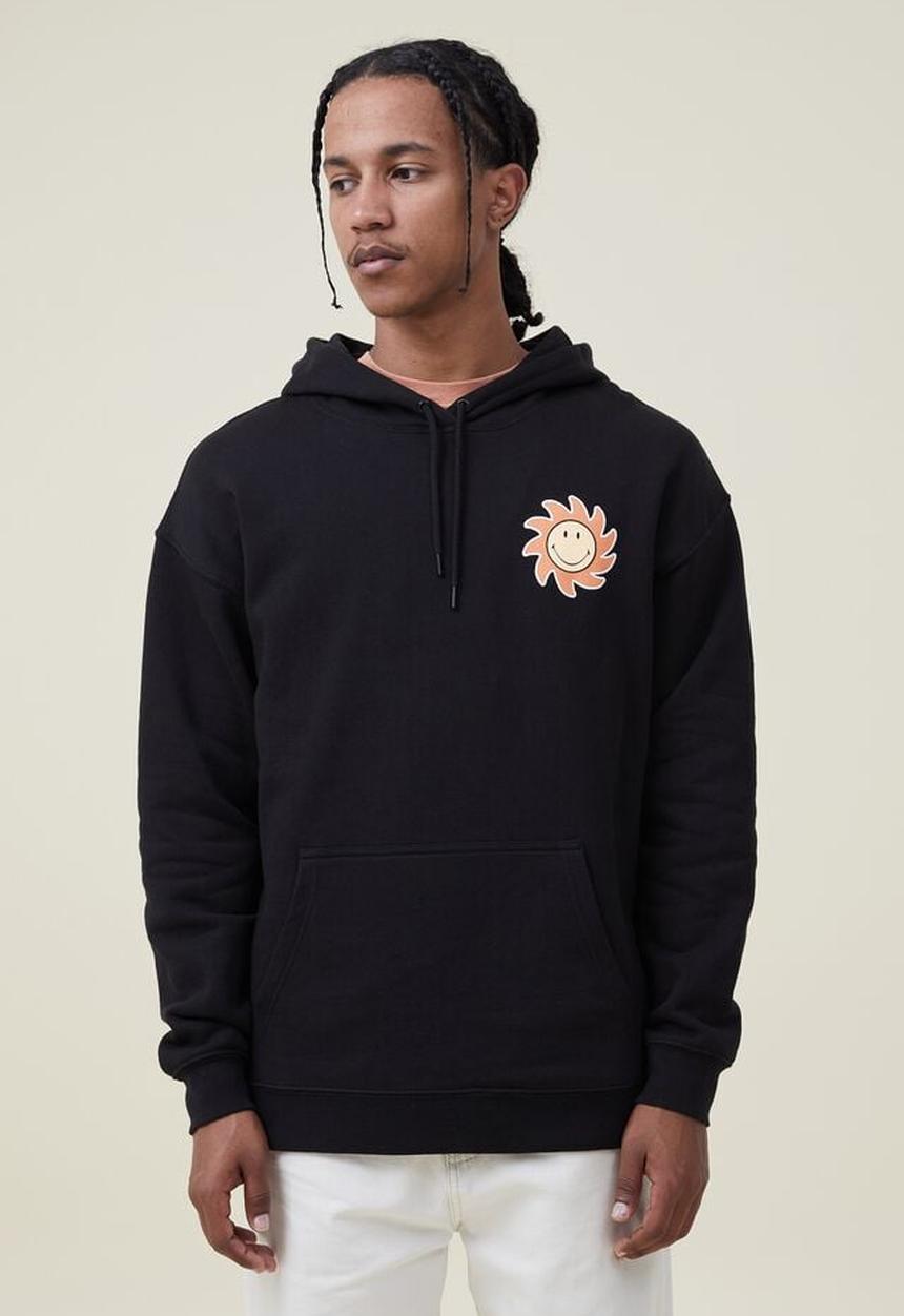 Cotton On - Smiley fleece pullover - lcn smi black/smiley 